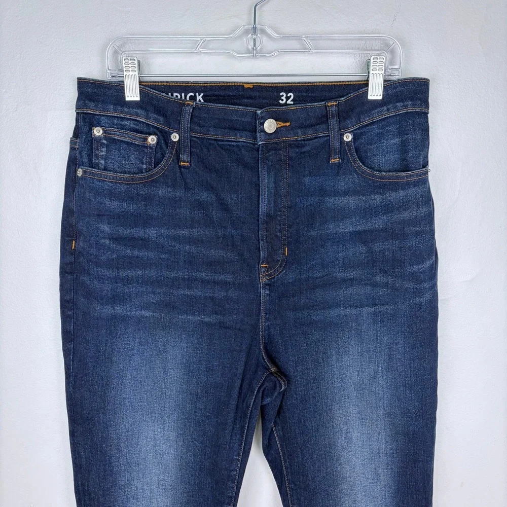 J. Crew Curvy Toothpick Jeans Blue Harbor High‎ Rise Dark Wash Skinny Size 32
